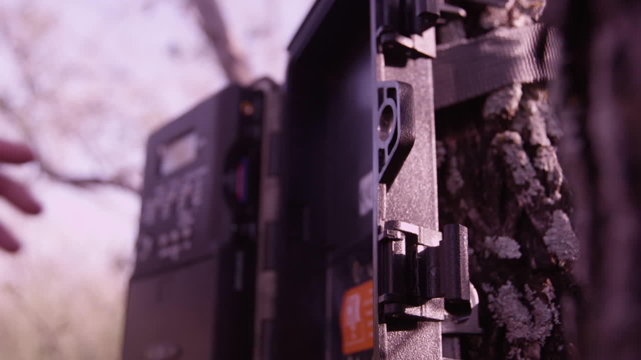 트레일 카메라를 설치하는 고속 슬로우 모션 샷