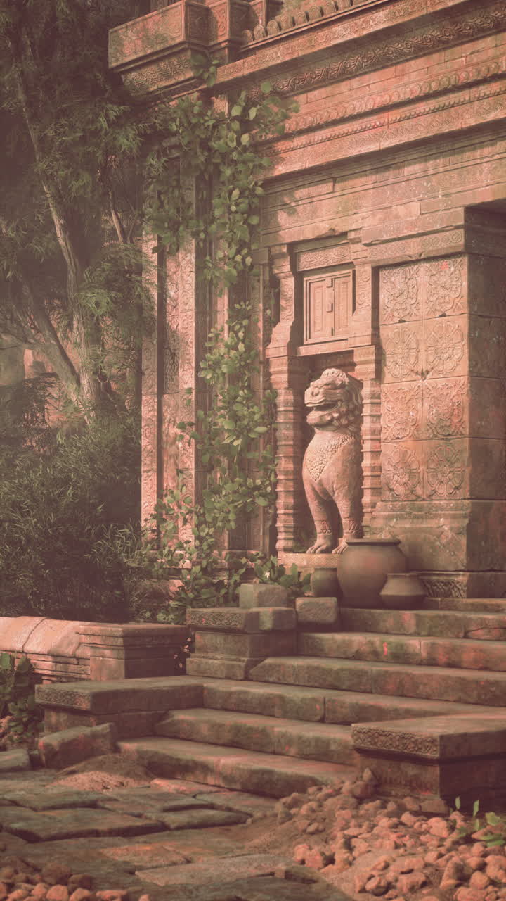 정글 에 있는 고대 사원 폐허