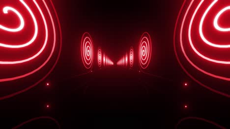 red neon spiral tunnel