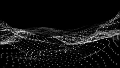 background abstract digital wave and light square particles in organic motion. wave of particles and grid. looped