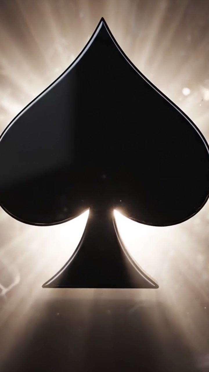 A Grand Transformation of a Classic Playing Card Symbol: The Spade Evolving from an Enigmatic Cosmos into a Striking Iconic Emblem Surrounded by Radiant Light