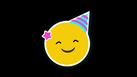 Party-Hat-emoji-icon-loop-Animation-video-transparent-background-with-alpha-channel