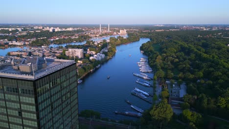 treptower park river city berlín alemania día de verano