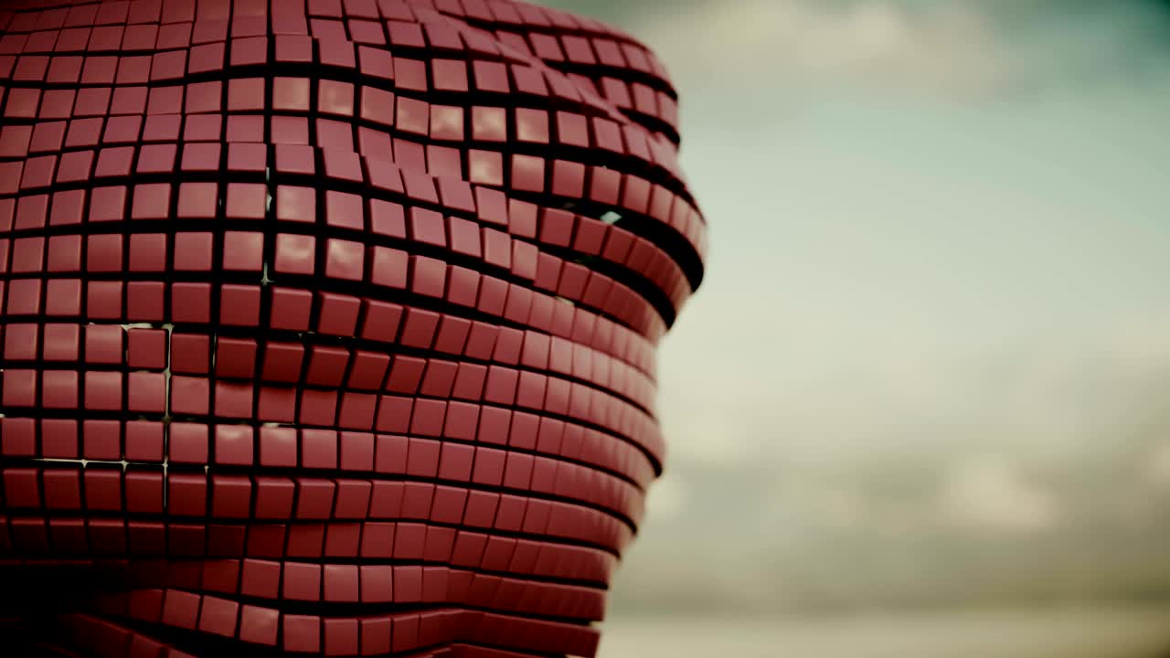 cubos abstractos metálicos.