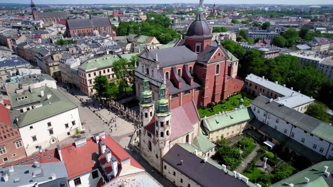 Cracow old town Poland old historic palaces and castles breathtaking aerial views