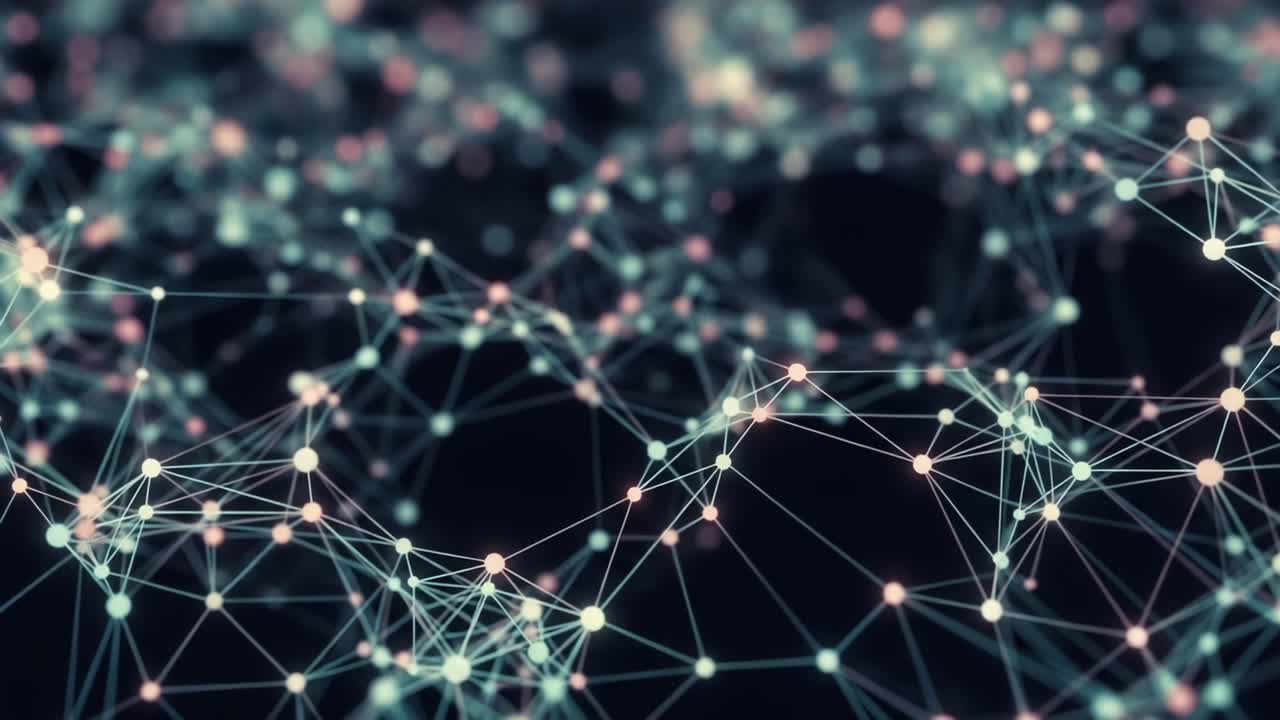 An Intricate Network of Connecting Nodes and Lines Representing Complex Data Structures in a Digital Universe