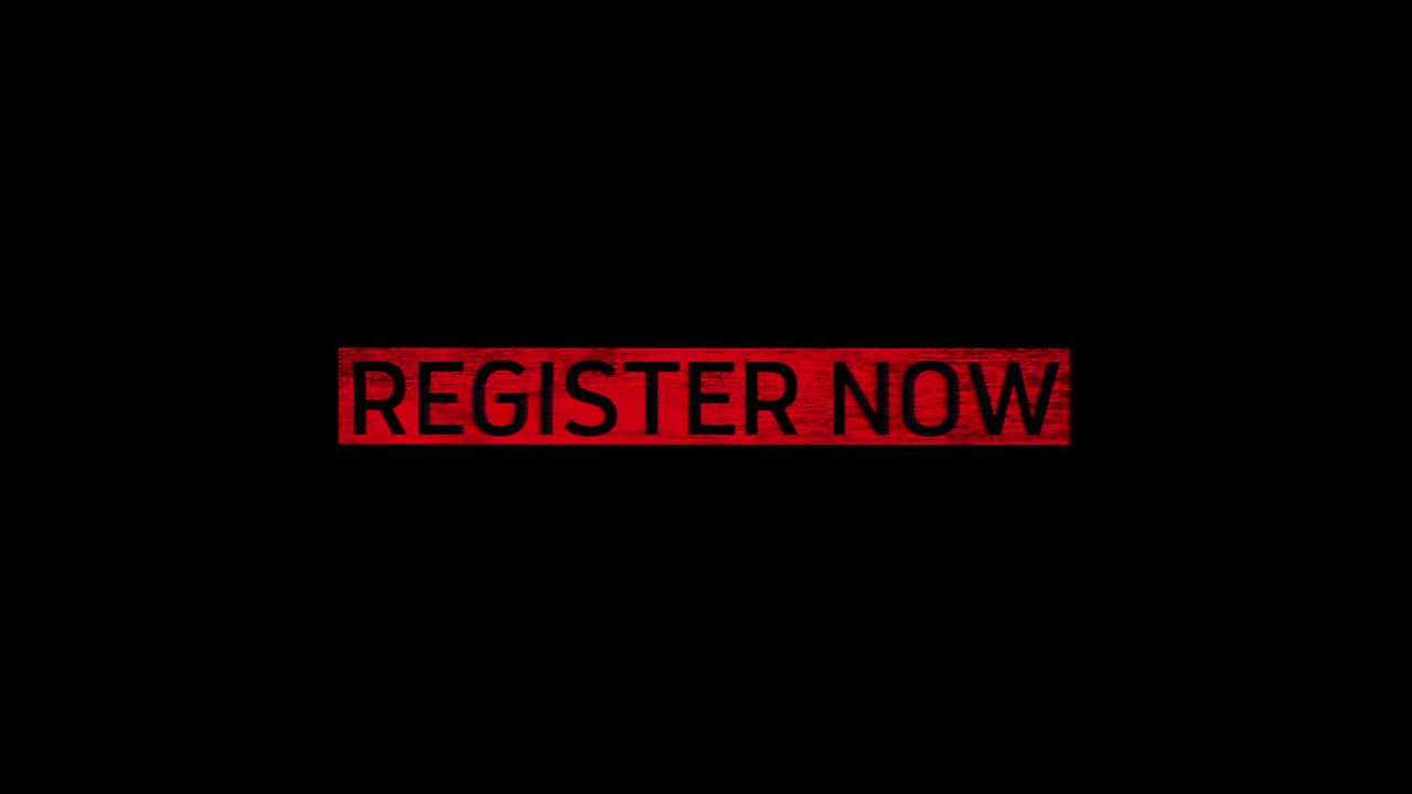 Animated Register Now Text with Grunge Texture Effect