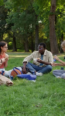 friends enjoying a picnic in the park