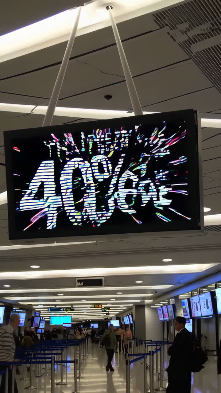 Airport Terminal with Flight Information and Sale Promotion