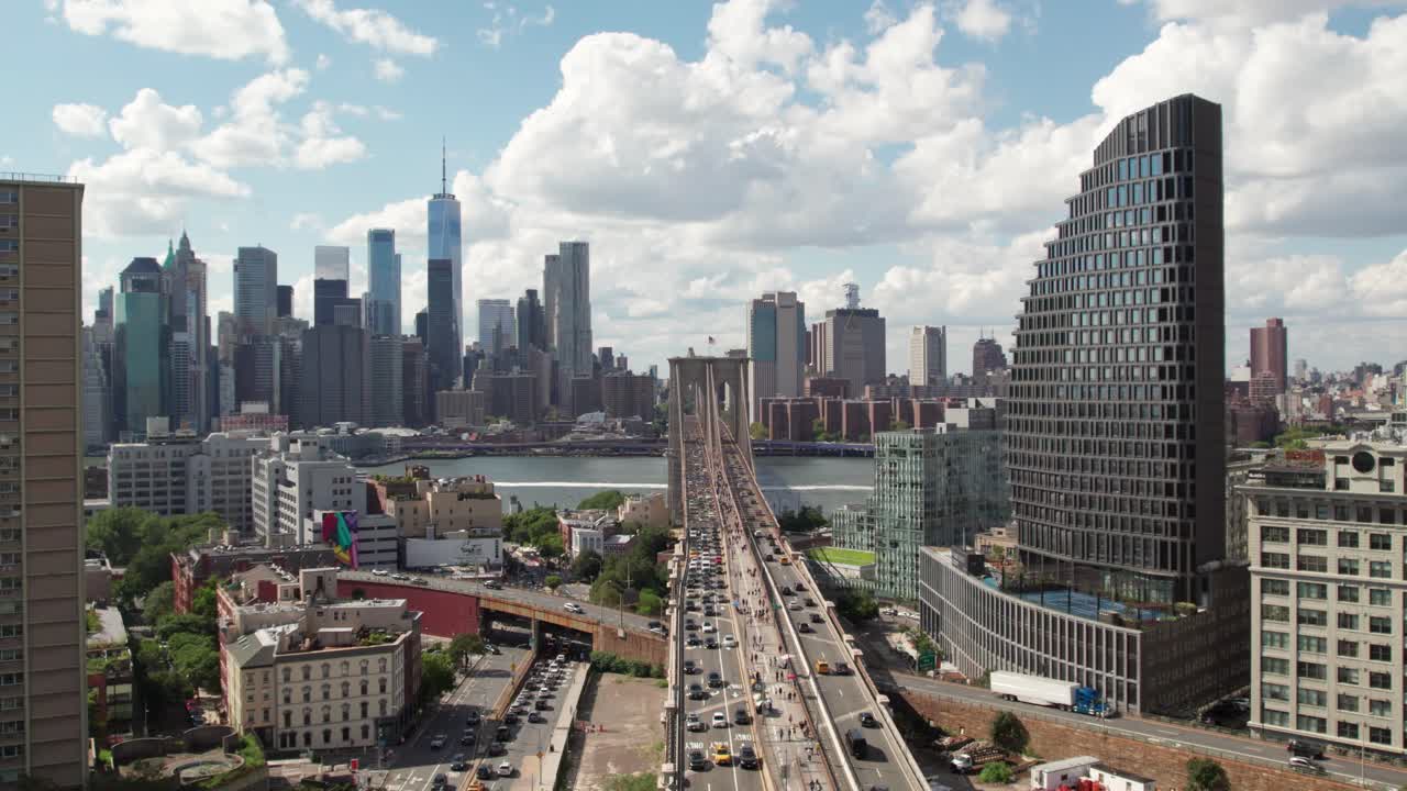 슬로우 모션 뉴욕 시의 도시 풍경