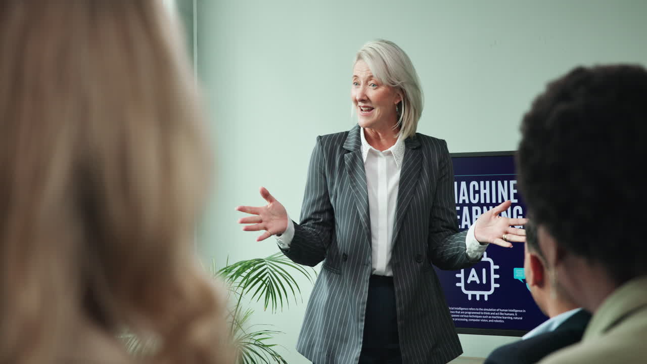 Business presentation with applause