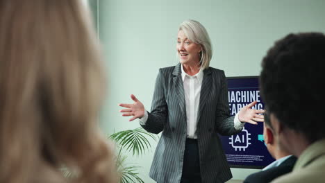 business presentation with applause