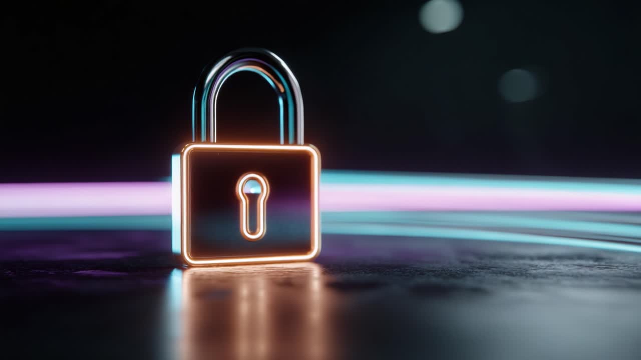 A visually captivating representation of a brightly illuminated padlock, symbolizing security, protection, and the importance of safeguarding information in today’s digital age