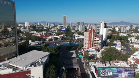 aerial shot of the lopez mateos avenue, southwest to northeast in guadalajara, jalisco, mexico