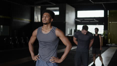 men exercising in gym