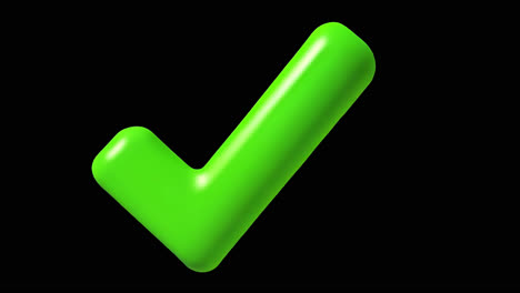 green checkmark animation isolated asset, transparent 4k video, alpha channel, prores 4444