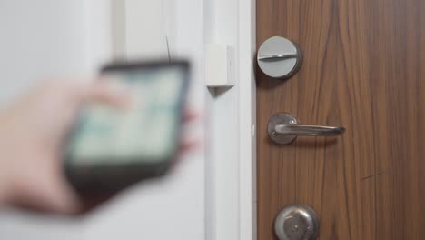 unlocking door with smart lock