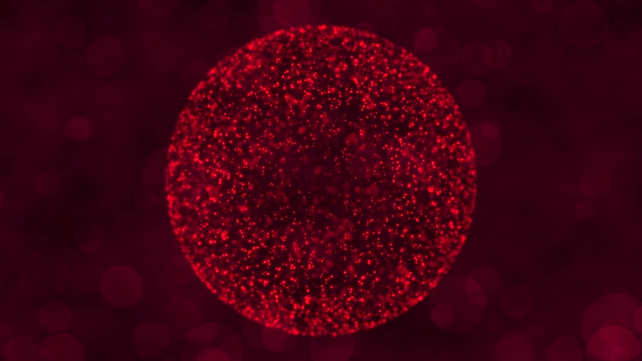 Red particle globe particle technology background