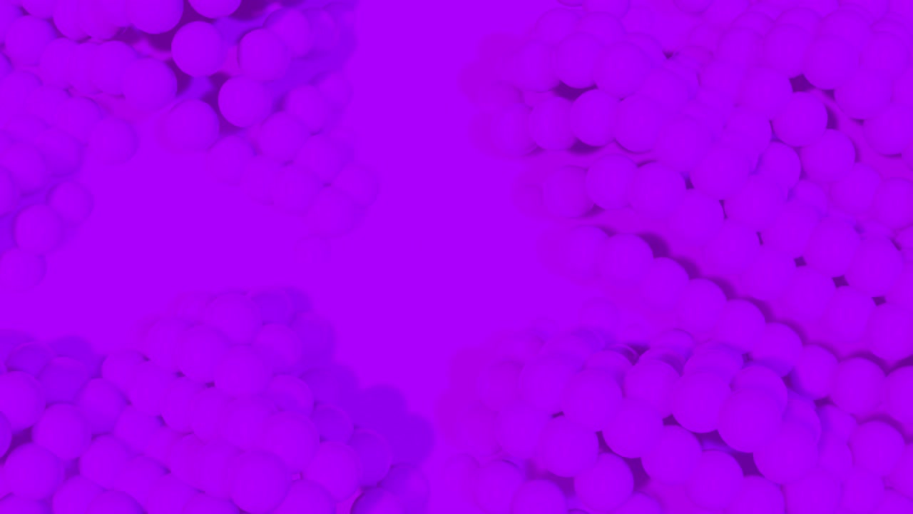 animación de bolas 3d que se mueven contra un fondo púrpura