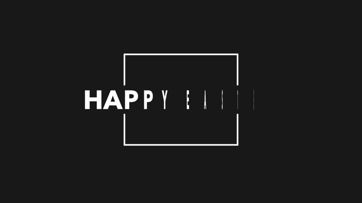 Happy Easter in frame on fashion black gradient