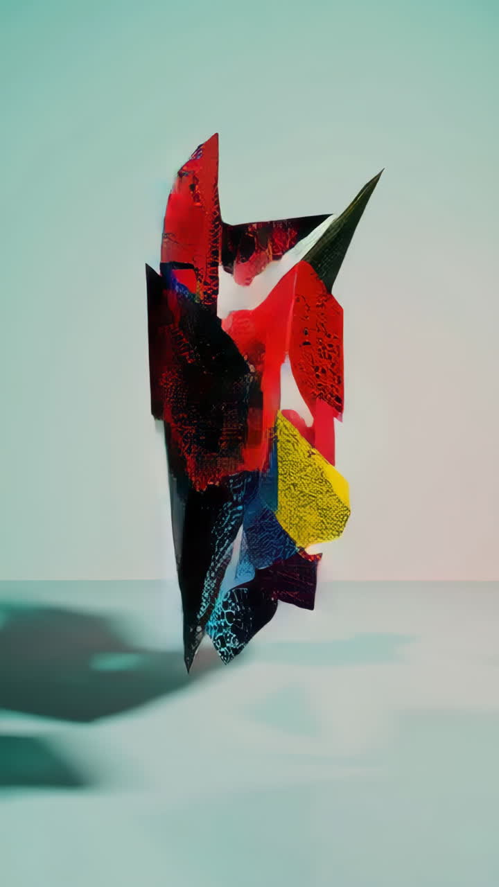 Abstract Geometric Art with Textured Colorful Shapes