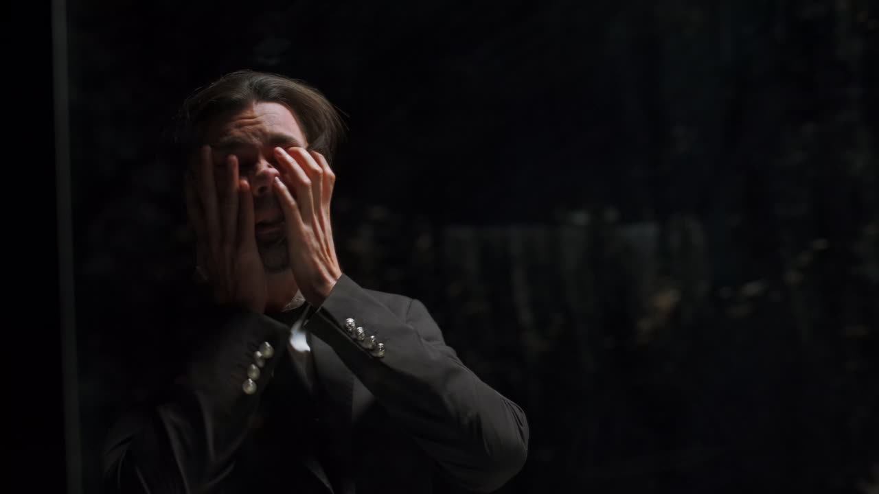 Man Experiencing Intense Fear and Anxiety