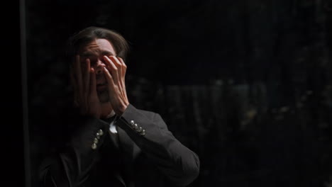 man experiencing intense fear and anxiety