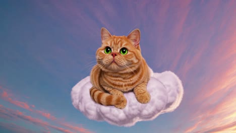 cat on a cloud