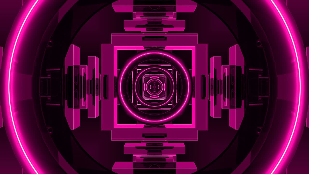 Pink 3d render abstract geometric modern background tunnel