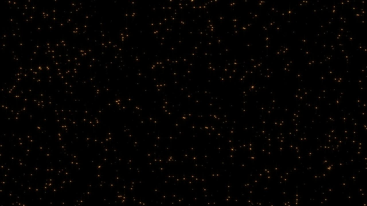 Sparkling Golden Stars in 4k
