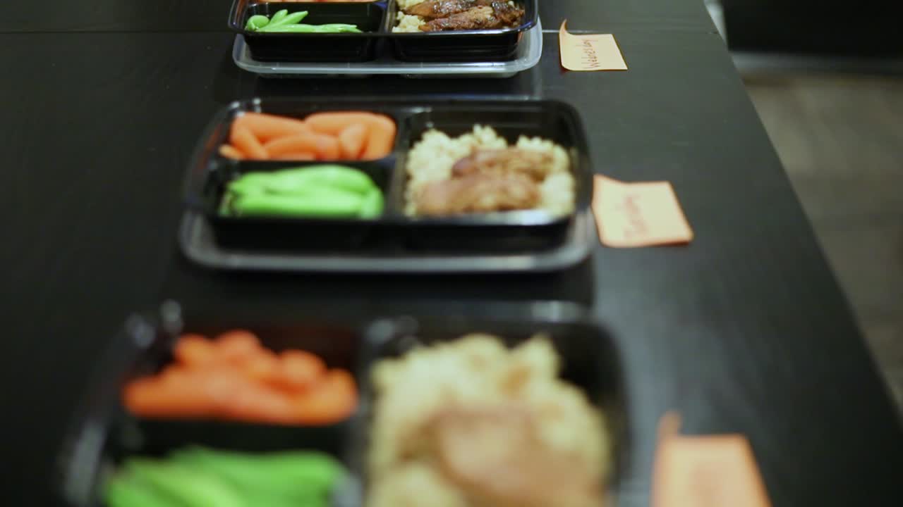 toma en cámara lenta de alguien que planifica comidas semanales