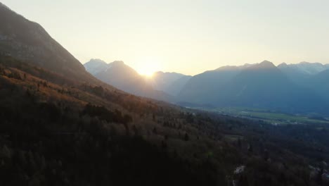 sunset over mountains