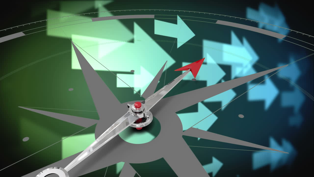 компас с стрелками, указывающими вправо