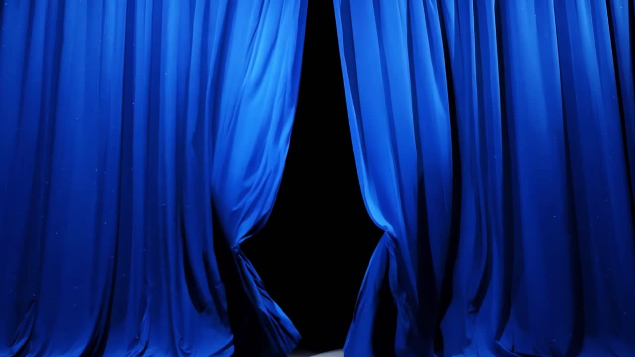 Blue Stage Curtain