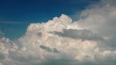 close-up shot of white cumulonimbus cloud formation in sky