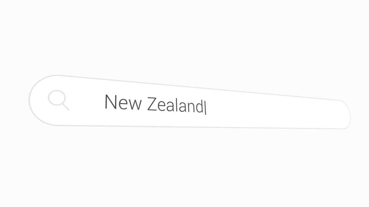 New Zealand In Search Bar On Virtual Screen