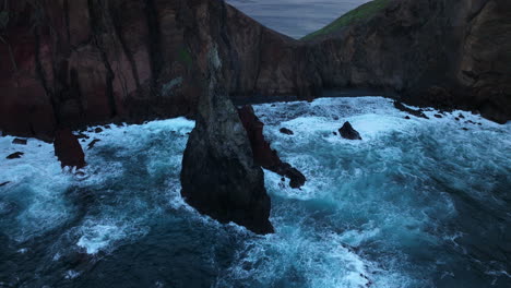 dramatic view of volcanic rock formations at ponta de sao lourenco on madeira island in portugal