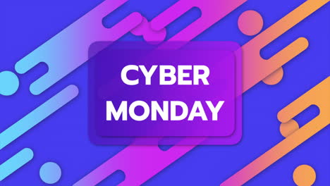 cyber lunes texto con el patrón de memphis