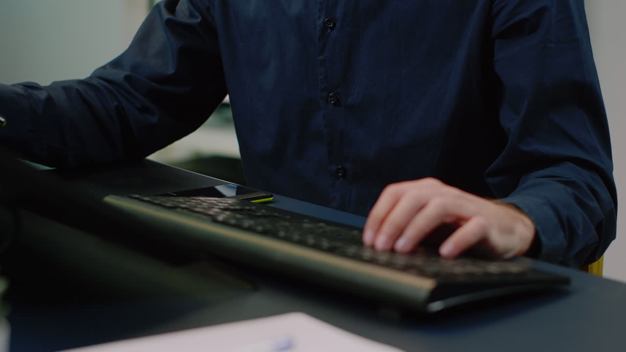Close up of photographer hands working with graphic tablet