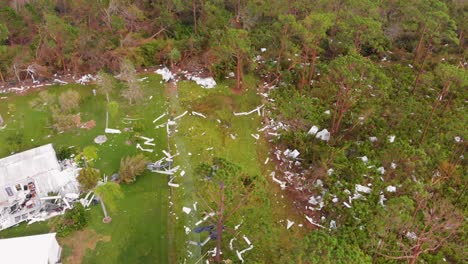 4k drone video of debris in trees from homes destroyed by hurricane ian in north port, florida - 20