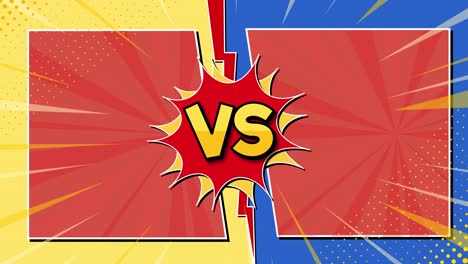 explosive versus scene with vibrant comic effects