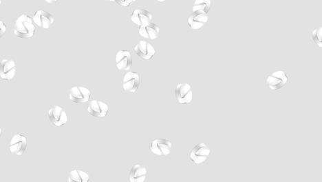 paracetamol capsules falling against changing backgrounds