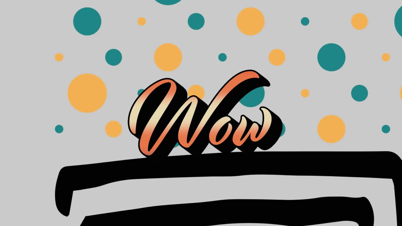 animación de usted ganar sobre gráficos coloridos y formas