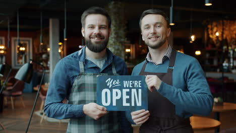 friendly staff welcomes customers at opening