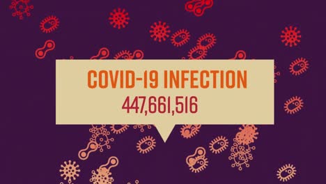 Palabras-Infección-Por-Covid-19-Con-Números-Crecientes-Escritos-Sobre-Células-De-Coronavirus