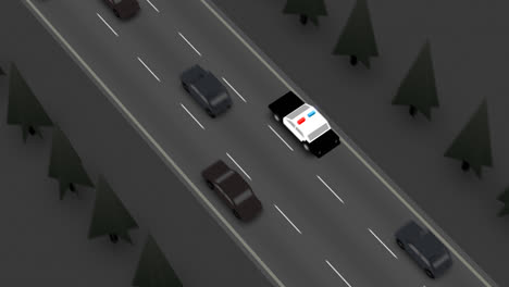 the aerial view of the busy highway with the speed control camera on the roadside. the electronic device controls the cars speed on the road and taking a photo of vehicles that are going too fast.