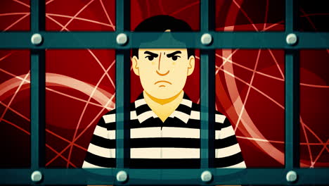 man behind bars