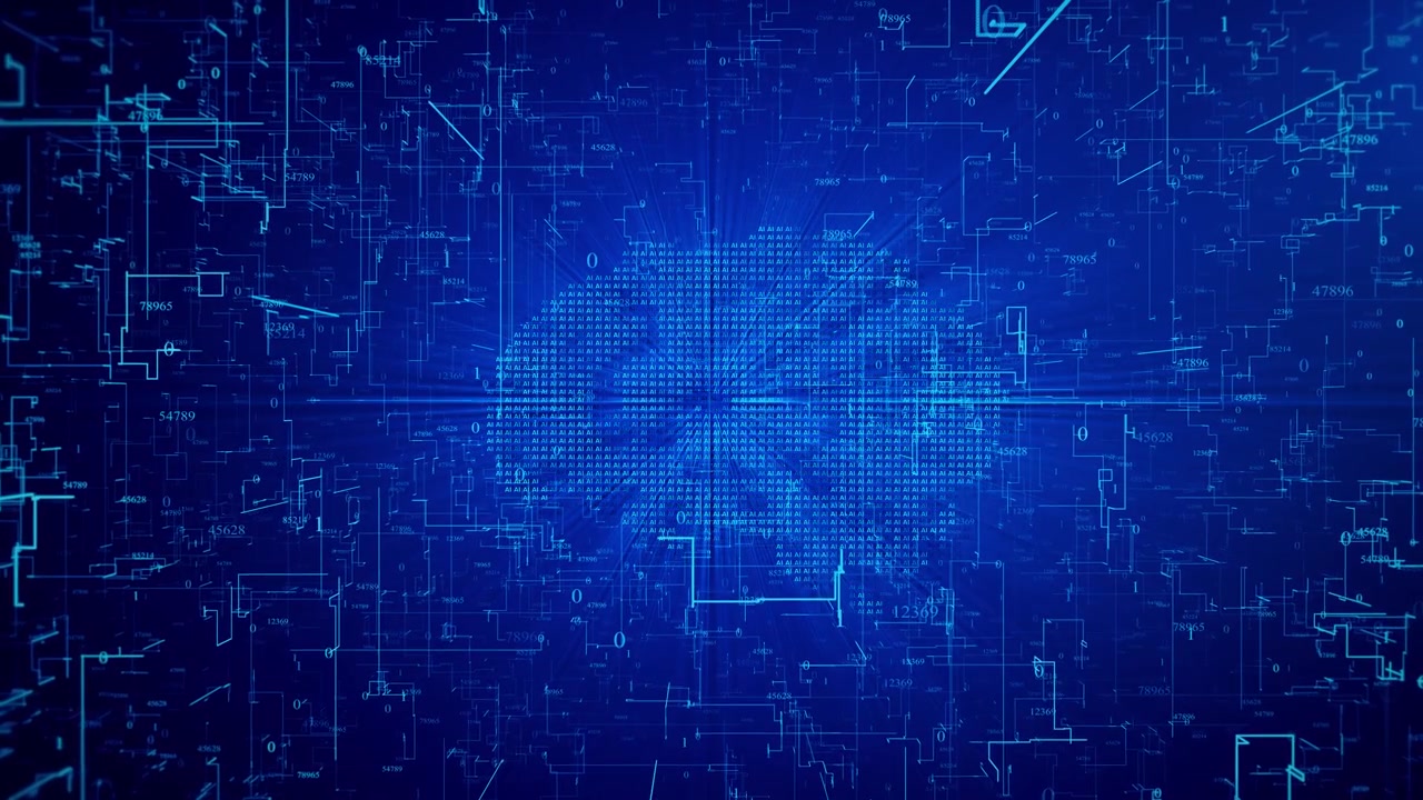 Visualizzazione concettuale di alta tecnologia futuristica con cyber AI moderna, processore CPU 3D e microchip artificiale.