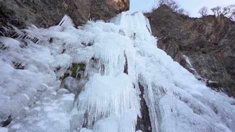 Plunging-view-of-a-frozen-waterfall