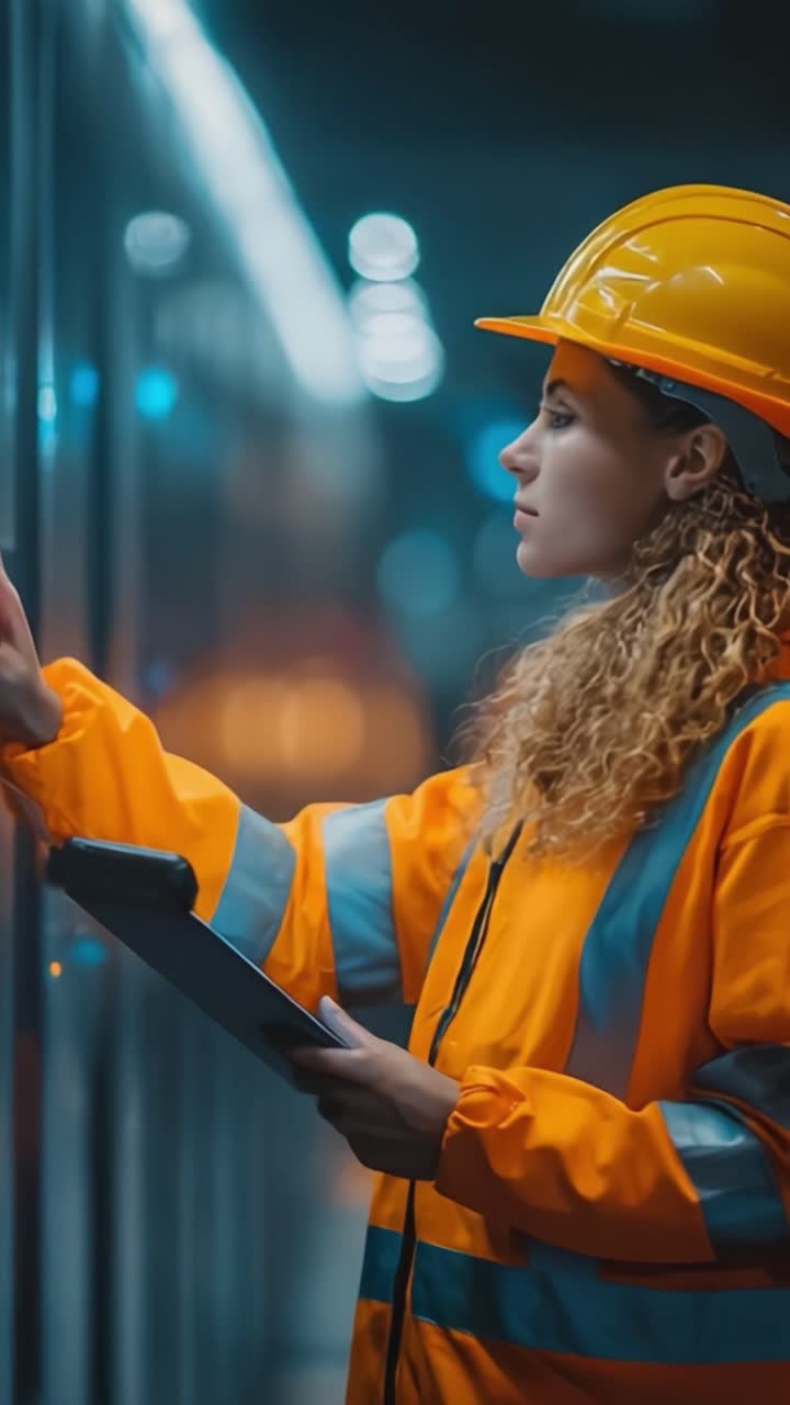 Un Operaio Edile Concentrato in Equipaggiamento di Sicurezza Analizza un Progetto con Precisione, Mettendo in Mostra Professionalità e Dedizione in un Ambiente Urbano